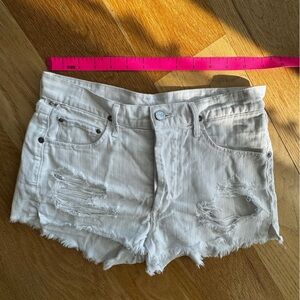 Citizens Of Humanity White Distressed Jean Shorts